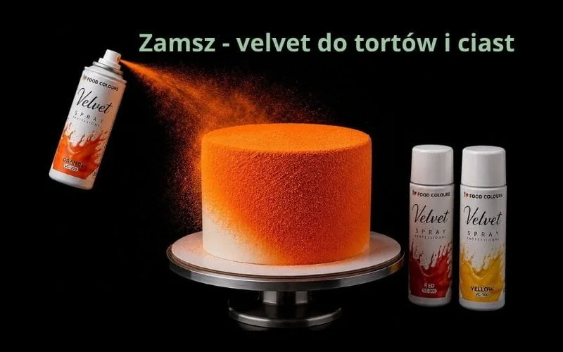 Zamsz - velvet w sprayu - barwniki spożywcze Food Colours - sklep internetowy colorcake.pl