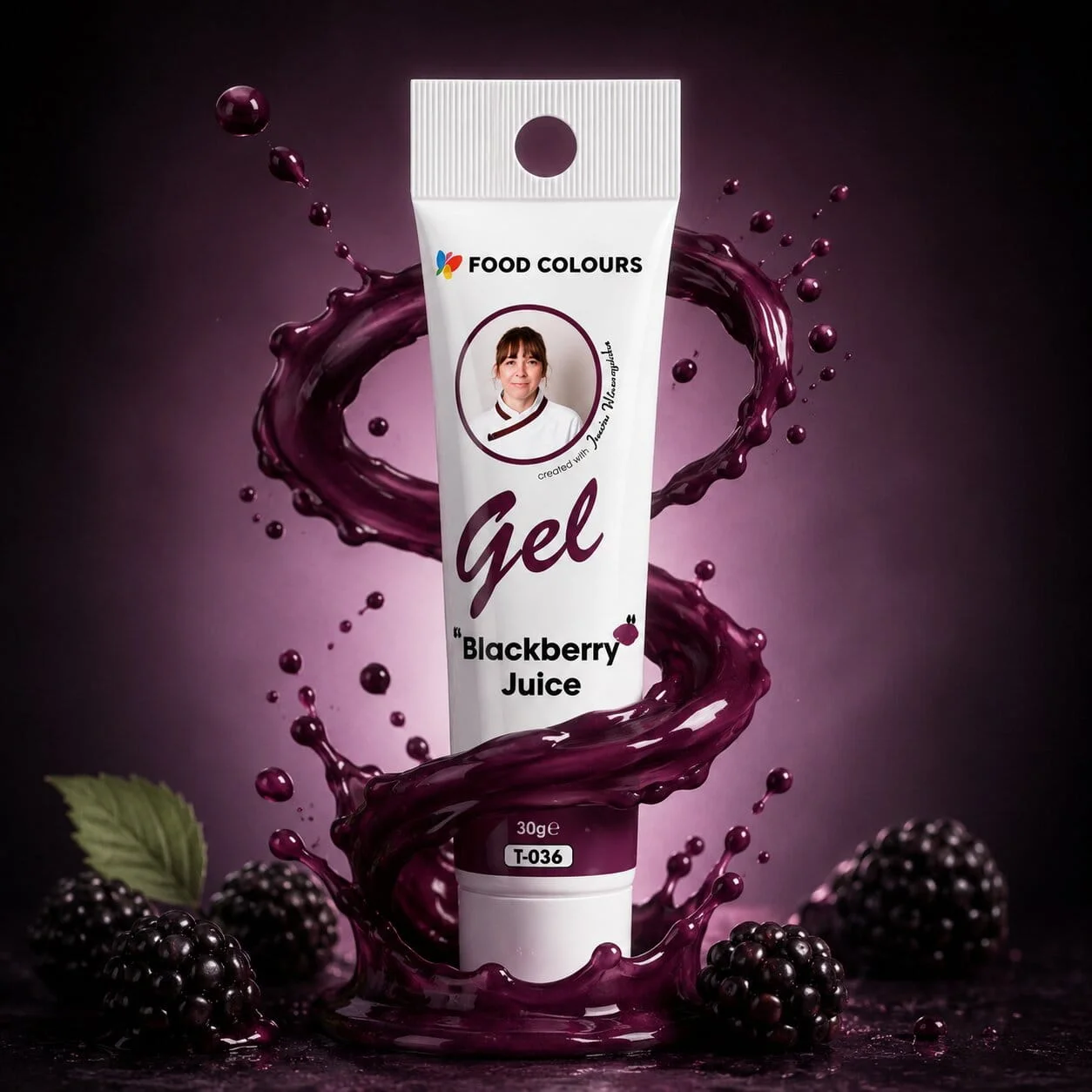 Blackberry Juice barwnik w żelu - tubka 30g Food Colours 2 Jagodowy barwnik cukierniczy w żelu 30g w tubce - Food Colours - sklep internetowy Colorcake.pl