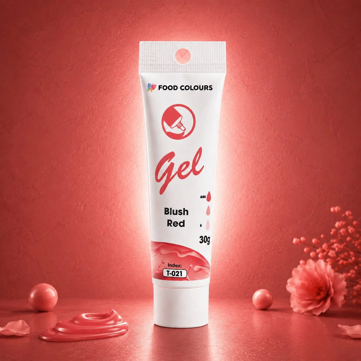 Blush Red barwnik w żelu - tubka 30g Food Colours 2 Czerwony barwnik cukierniczy w żelu 30g w tubce - Food Colours - sklep internetowy Colorcake.pl