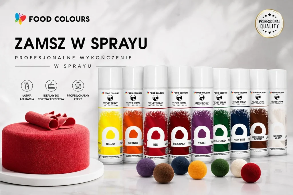 Zamsz w sprayu Food Colours - pełny asortyment w sklepie internetowym ColorCake.pl